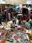Makeshift marketplace at the western entrance to the dargah